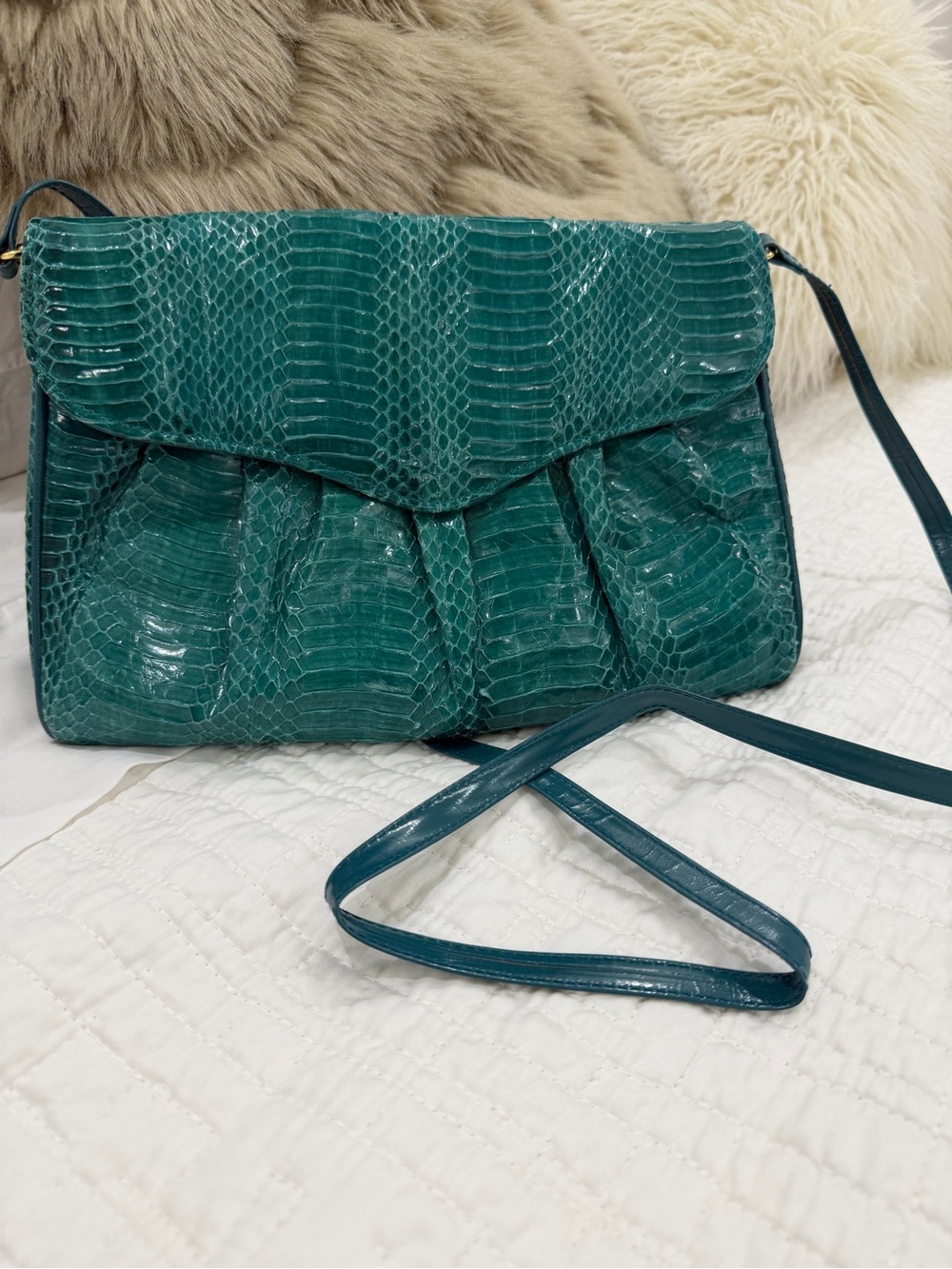 J. Renee Vintage Snake leather Crossbody Bag - purse clutch Women's